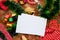 Rectangle Christmas Greeting Cards Mockup Image With a Lot of Christmas Decorations