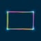 Rectangle frame with colorful multi-layered outline and glowing light effect on a blue background