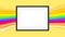 Rectangle frame empty on colorful rainbow background, picture frames on colorful fashionable, blank frames decoration with rainbow