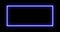 Rectangle, frame of energy, neon, smoke. blue rectangle on a black background. Gradually, a neon square of energy