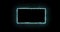 Rectangle, frame of energy, neon, smoke. blue rectangle on a black background. Gradually, a neon square of energy