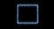 Rectangle, frame of energy, neon, smoke. blue rectangle on a black background. Gradually, a neon square of energy