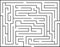 Rectangle labyrinth with entry and exit. Line maze game. Medium complexity.