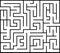 Rectangle labyrinth with entry and exit. Line maze game. Medium complexity. Vector