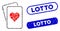 Rectangle Mosaic Hearts Gambling Cards with Distress Lotto Stamps