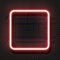 Rectangle neon lamp. Realistic square fluorescent light. 3D geometric glowing signboard and wall mount on transparent