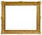 Rectangle Old gilded golden wooden frame isolated on white background