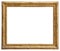 Rectangle Old gilded golden wooden frame isolated on white background