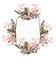 rectangle pink charming flower frame with white background high resolution