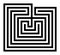 Rectangle shaped Cretan labyrinth, classical design, 7 courses single path