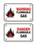 Rectangle signs - warning and danger flammable gas