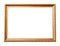 Rectangle wooden frame. Gold museum frame