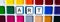 Rectangular banner watercolor palette of colors