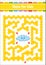Rectangular color maze. Funny cloud. Game for kids. Funny labyrinth. Education developing worksheet. Activity page. Puzzle for