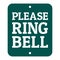 Rectangular custom Please Ring Bell Sign