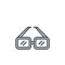 rectangular eyeglass vector icon. rectangular eyeglass editable stroke. rectangular eyeglass linear symbol for use on web and