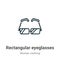 Rectangular eyeglasses outline vector icon. Thin line black rectangular eyeglasses icon, flat vector simple element illustration