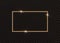 Rectangular gold frame with light effects. Vector illustration.