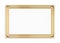 Rectangular gold picture frame on a white background. 3d rendering