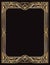 Rectangular golden and black retro frame