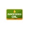 Rectangular label for rapeseed oil. Packaging design for organic product. Graphic element for promotional placard