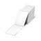 Rectangular label sticker tear-off line for thermal printer - realistic vector mock-up. Blank white fanfold adhesive labels stack