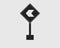 Rectangular Left Arrow Sign icon of Highway on gray Background.