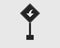 Rectangular Left turn arrow sign icon of highway