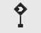 Rectangular Left Turn Symbol Icon of Highway