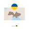 Rectangular map of Ukraine with pin icon of Ukraine