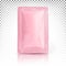 Rectangular mini packaging, sachet, pink stick for cream, sauce, shampoo, mask, cosmetics isolated on a white transparent backgrou