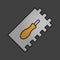 Rectangular notched trowel color icon