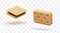 Rectangular realistic cookie sandwich. Crispy pastry with filling, cracker