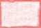 Rectangular regularly shaped light red watercolour background. Beautiful abstract canvas for congratulations, valentines