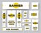 Rectangular, square, horizontal and vertical vector web banners with yellow circles on a white background