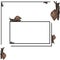 Rectangular thin frame for an inscription with brown snails crawling around, vector illustration on a zoological theme