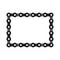 Rectangular Vector Frame Made of Bike or Bicycle Chain. Monochrome Black Bike Chain. Bike Chain Square Frame