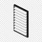 Rectangular window frame icon, simple black style