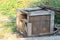 Rectangular wooden box crates, Wood decay, Waste wood box trash, Wood decay old