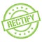 RECTIFY text written on green vintage stamp