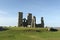 Reculver towers roman saxon shore fort and remains of 12th century church.