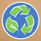 Recyclable badge, organic production sign, isolated vector object