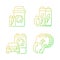 Recyclable battery types gradient linear vector icons set