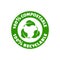 Recyclable biodegradable compostable circle green inons. Vector eco bio logos