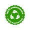 Recyclable biodegradable compostable circle green inons. Vector eco bio logos