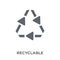 Recyclable icon from Ecology collection.