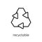 Recyclable icon from Ecology collection.