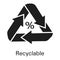 Recyclable icon, simple style