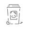 Recyclable material line icon. Ecology outline vector recycled symbol. Bin Rubbish, garbage or trash oil liquid