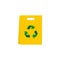 Recyclable plastic bag icon, flat style